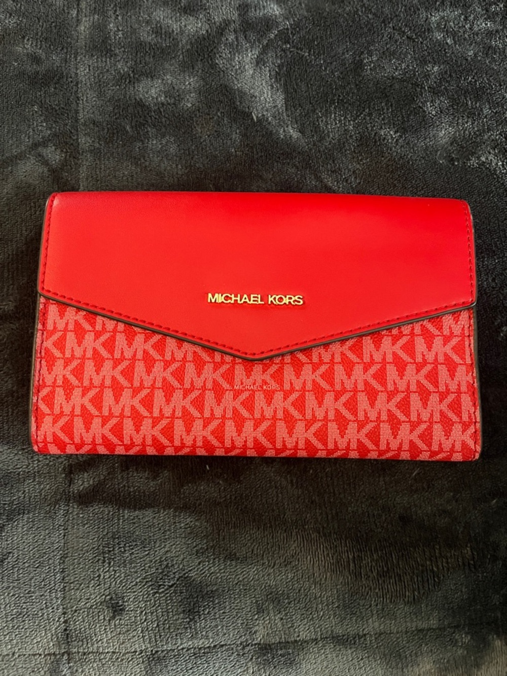 Michael Kors Red Signature Envelope Clutch Wallet